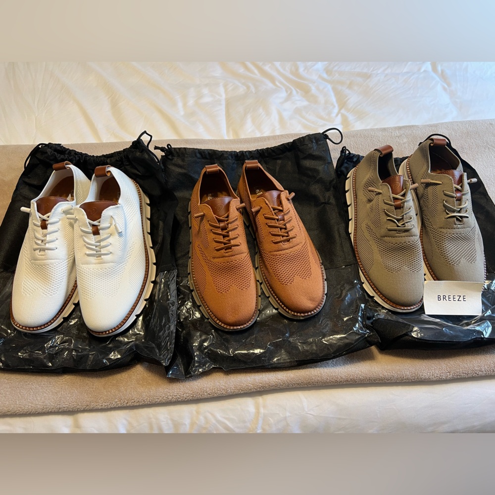 Set of 3 Stylish Men's Sneakers - White, Brown, and Tan

43 EU or 9.5 US